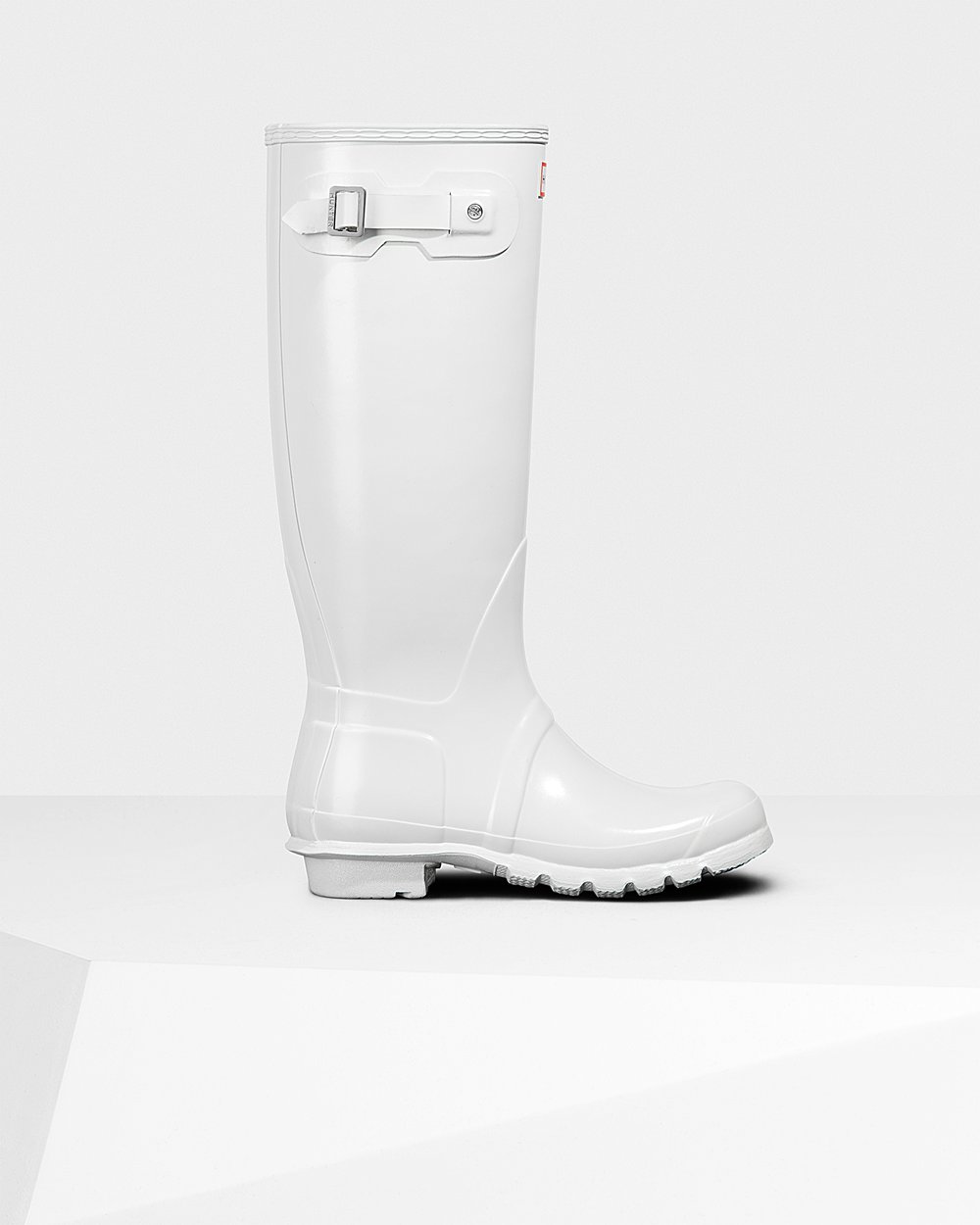 Botas de Lluvia Altas Hunter Mujer - Original Gloss - Blancos - YWDZNRE-49